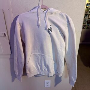 Loser Machine Company Hoodie Mens Medium Cream Graphic Streetwear
